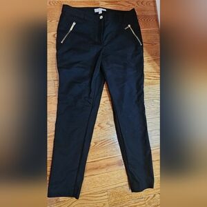 Michael Kors Black pant with metal front zipper pockets size 8